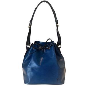 Louis Vuitton Epi Noe Blue with Black Trim Leather PM Bucket Shoulder Bag A20922